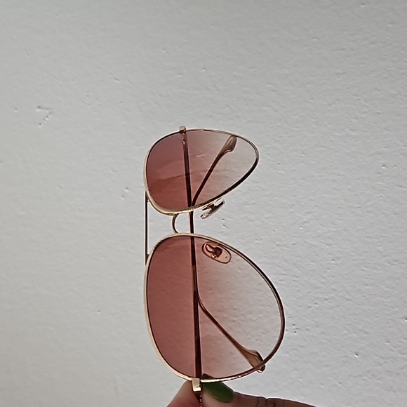 NWOT! Victoria Beckham Aviator Hammered Metal Sunglasses! - Picture 8 of 9